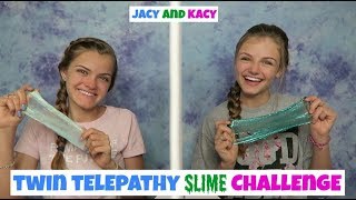 Twin Telepathy Slime Challenge  Jacy and Kacy [upl. by Ardnayek451]