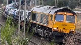 The million pound ford car train DAGENHAM DOCK RECP GBRF to Mossend Down Yard GB Railfreight 6x77 [upl. by Monteria467]