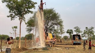 Borewell Drilling  3 Hp Motor 145 Feet Deep boring With Coconut water checking Method  Borewells [upl. by Ramsa]