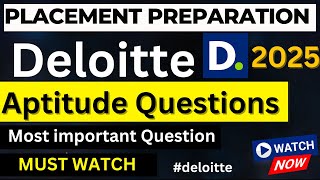 Deloitte Aptitude Questions and Answers aptitude deloitte [upl. by Ogu]