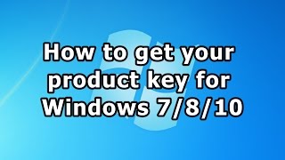 How to get your product key for Windows 7810 [upl. by Hurless]