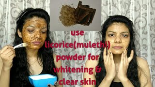 Best way to use licorice mulethipowder for whitening amp clear skin  for fairness Nayansi kushwaha [upl. by Yllod]