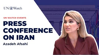 Azadeh Afsahi  2023 Press Conference on Iran  Global Refugee Forum Parallel Event [upl. by Mae]