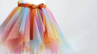 How to sew a tulle skirt very easy tutorial [upl. by Sivra]