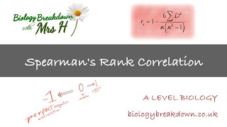 Spearmans Rank Correlation  A Level Biology [upl. by Svetlana]