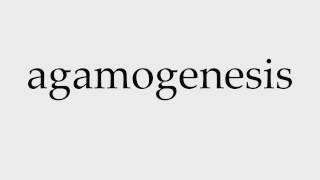 How to Pronounce agamogenesis [upl. by Leno]