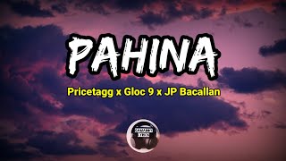 Pahina  Pricetagg ft Gloc 9 ft JP Bacallan Lyrics [upl. by Dorej123]