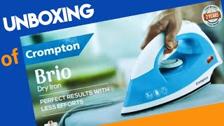 Unboxing of New Crompton Brio Dry Iron  1000 watt  with Weilburger Coating amp 2 Years Warranty [upl. by Groark602]