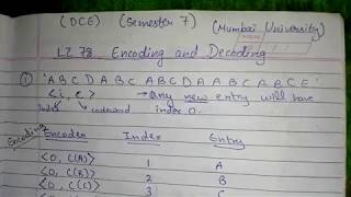 DCE LZ 78 Encoding and Decoding [upl. by Quenby154]