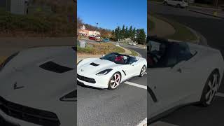 Nice white C7 corvette convertible accelerate 🔥👍 [upl. by Arema]