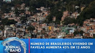 Número de brasileiros vivendo em favelas aumenta 43 em 12 anos diz IBGE  Jornal da Band [upl. by Eeima]