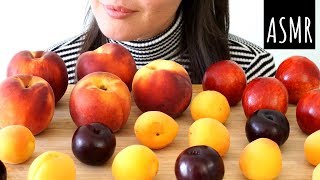 ASMR Eating Sounds Summer Stone Fruits No Talking [upl. by Htebizile]