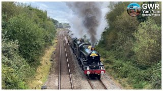 Double Headed Castles 7029 amp 5043 On The Mayflower restart at Tiverton Junction  iPhone Footage [upl. by Autum]