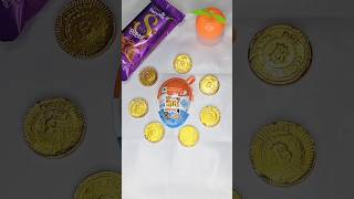 Gold coin with kinder joy popsiclesatisfyingvideoshortvideoviral [upl. by Hilde656]