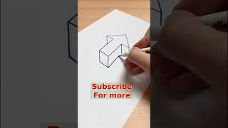 Drawing 3D Geometric illusion Art TUTORIAL Zeichnen Shorts drawing 3DdrawJG [upl. by Strauss]