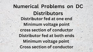 DC Distributors numerical problems1 [upl. by Duwad]