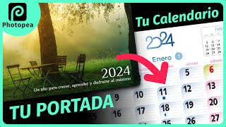 Cómo personalizar la portada de tu CALENDARIO con Photopea 📆✨Fácil y Rápido [upl. by Whitby]