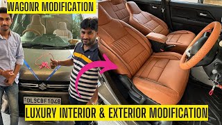 दिल्ली में पहली बार Luxury Interior In WagonR  WagonR Modification AndroidDampingSeat CoversGFX [upl. by Cairns64]