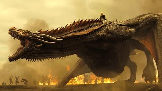 DROGON VS LANNISTERS ARMY GAME OF THRONESDAENERYS SLAUGHTERS THE LANNISTERSDrogon fight scene [upl. by Tecla]