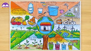 How to draw lifestyle for Environment  competition drawing [upl. by Zondra]