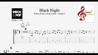 BLACK NIGHT  Trinity Rock n Pop Guitar  Grade 3  DEMO TRACK [upl. by Urbanus]