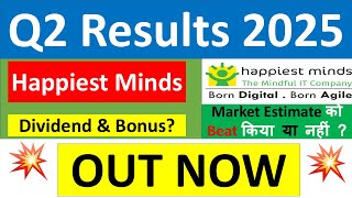 HAPPIEST MINDS Q2 results 2025  HAPPIEST MINDS results today  HAPPIEST MINDS Share News today [upl. by Enyawal]