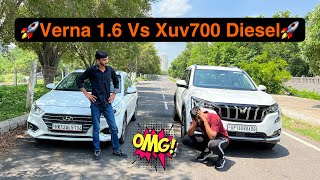 Hyundai Verna VS Mahindra XUV700 Drag Race🔥 Diesel Vs Diesel👿 verna xuv700 dragrace [upl. by Yrtua406]