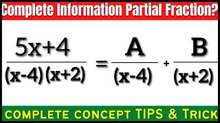 Partial Fraction  Find the Partial Fraction Decomposition  Concept Tips And Trick  All Types [upl. by Namyaw962]