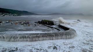 Storm Ciaran hits Lyme Regis drone clips  2nd November 2023 [upl. by Ayama680]