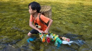 15 days highland boy Khai makes traps to catch catfish fishes to harvest oranges to sell [upl. by Tiena]