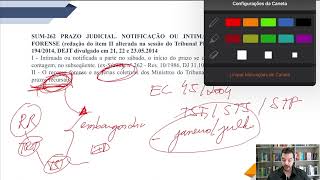 Súmula 262 TST  contagem de prazos processuais e recesso forense [upl. by Swope681]