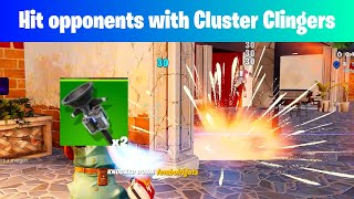 Fortnite วิธีทำ Hit opponents with Cluster Clingers Week 2 [upl. by Milak]