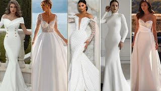 100 Stunning Wedding Dress Styles Aline Mermaid High Neck Detachable Skirts amp Sheath Dresses [upl. by Uela999]