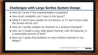 Addressing Challenges with Large SerDes System Designs — Mentor [upl. by Anette]