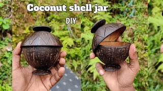 DIY craft ideaa ecofriendly jar making with coconut shell [upl. by Heron]