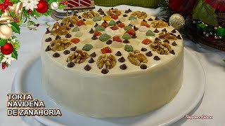 TORTA NAVIDEÑA DE ZANAHORIA DIVINA Y MUY FÁCIL te enseño a hacer todo facilmente [upl. by Aliuqaj]