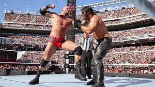 Randy Orton hits Seth Rollins with a jawdropping RKO out of nowhere WrestleMania 31 [upl. by Kurys161]