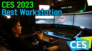 CES 2023 Triple Monitor Smart Workstation for Gamer Streamer amp Artist [upl. by Kipton]