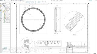 SIEMENS NX 11  GEAR RING  DRAWING  CONCRETE MIXER [upl. by Kasey407]