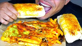 ASMR MEXICAN FOOD CARNE ASADA FRIES SPICY BURRITO RICE AND BEANS MUKBANG EATING NO TALKING BIG BITES [upl. by Atoiganap]