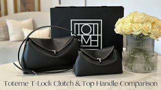 Toteme TLock Clutch and Top Handle Bag Comparison [upl. by Nairadal]