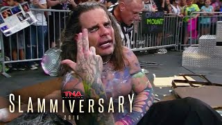 Jeff Hardy vs Broken Matt Hardy  Full Metal Mayhem FULL MATCH  TNA Slammiversary 2016 [upl. by Aeli869]