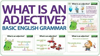 What is an adjective  Basic English Grammar [upl. by Stillman]