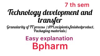 Granularity of TT process technology transfer industrial pharmacy Malayalam [upl. by Amalita]