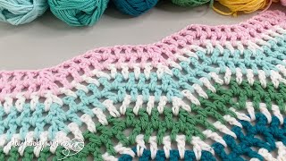 Easy Chevron Mesh Stitch 🤩 Plus How to Straighten the Edges 🧶 [upl. by Siffre]