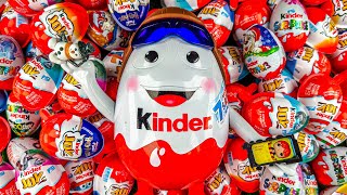 Satisfying Video  Unboxing 200 Kinder Surprise Eggs  A Lot of Sweets amp Big Surprise Eggs ASMR [upl. by Nimajaneb492]