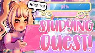 STUDYING BY THE DREAM FOUNTAIN QUEST ROYALE HIGH CAMPUS 3 HOW TO COMPLETE ALL QUESTS EASILY 2023 [upl. by Melanie]