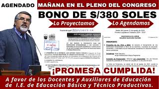 PAGO DEL BONO DE S 380 SOLES PARA DOCENTES Y AUXILIARES [upl. by Motteo]