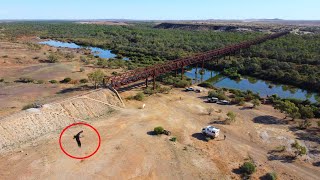 Algebuckina Bridge on old Ghan railway line in South Australia [upl. by Idyh699]