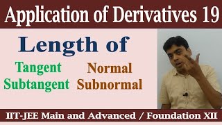 Application of Derivatives  19  Length of Tangent Subtangent Normal and Subnormal [upl. by Brigg]